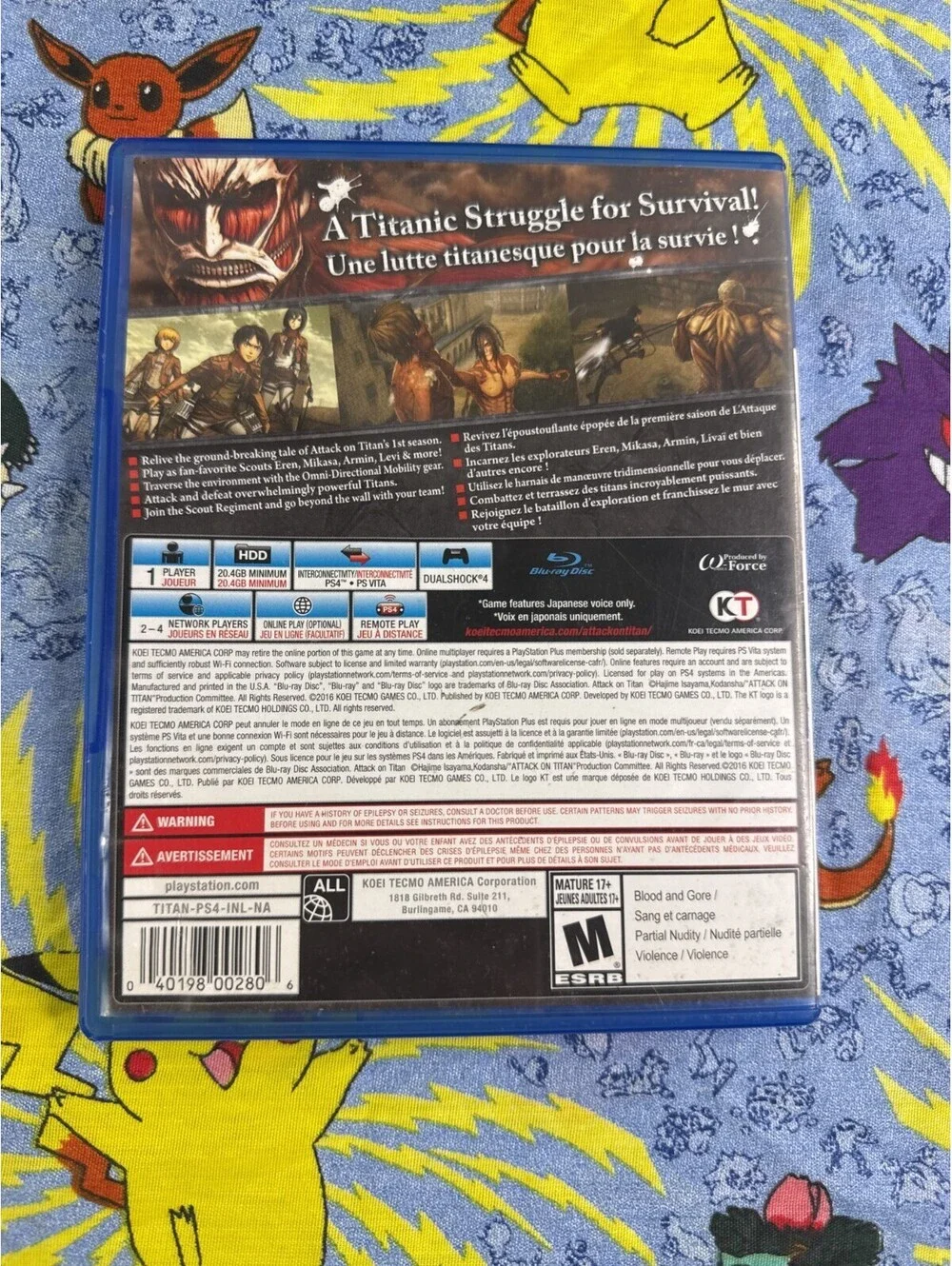 Attack on Titan (Playstation 4, 2016) Tested